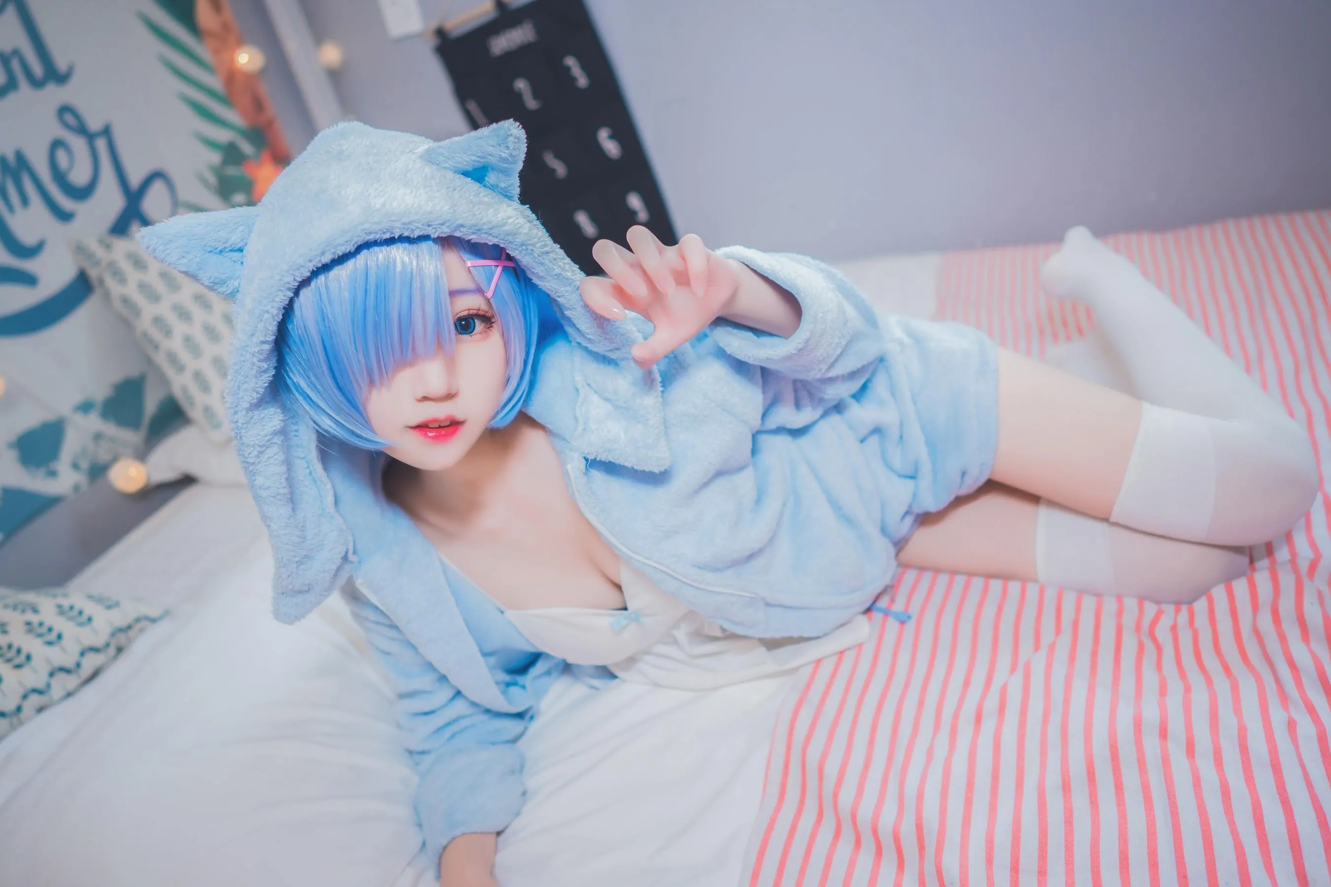 猫君君_MaoJun – NO.23 雷姆猫耳睡衣 [29P]插图4